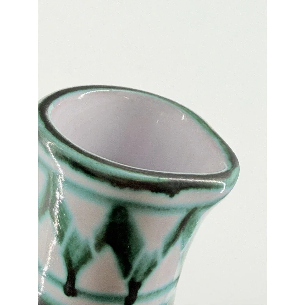 Vintage Robert Picault Vallauris France Pottery Pitcher/Carafe Bottle Jug Green